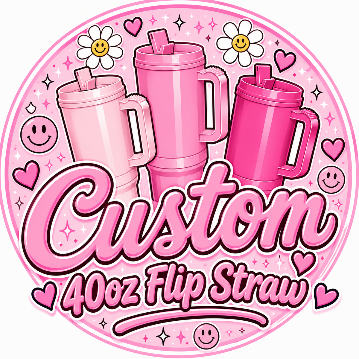Custom 40oz Flip Straw